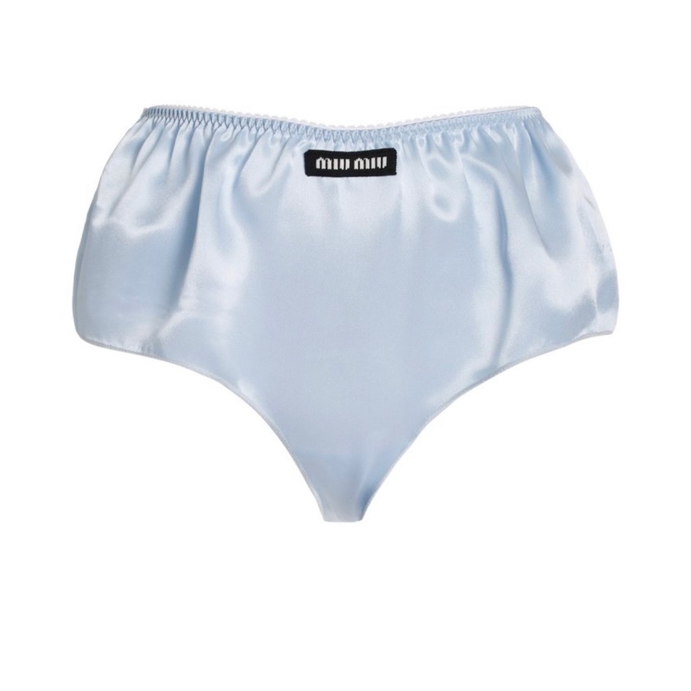 MIU MIU satin panty in blue/grey